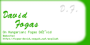 david fogas business card